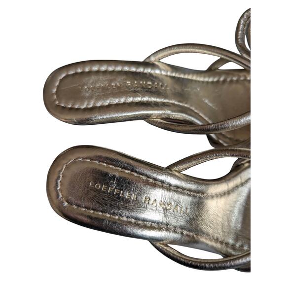 Loeffler Randall Margi Gold Bow Sandal Heels 6 - Picture 8 of 10